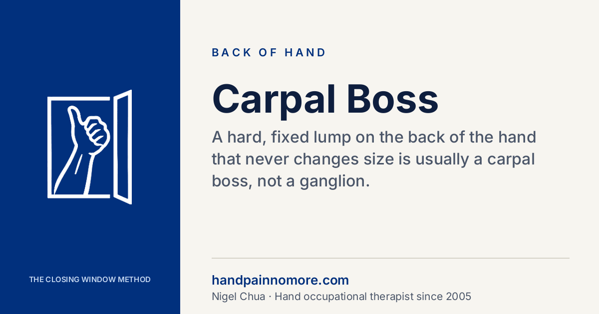 Carpal Boss: The Hard Lump That Isn’t a Ganglion