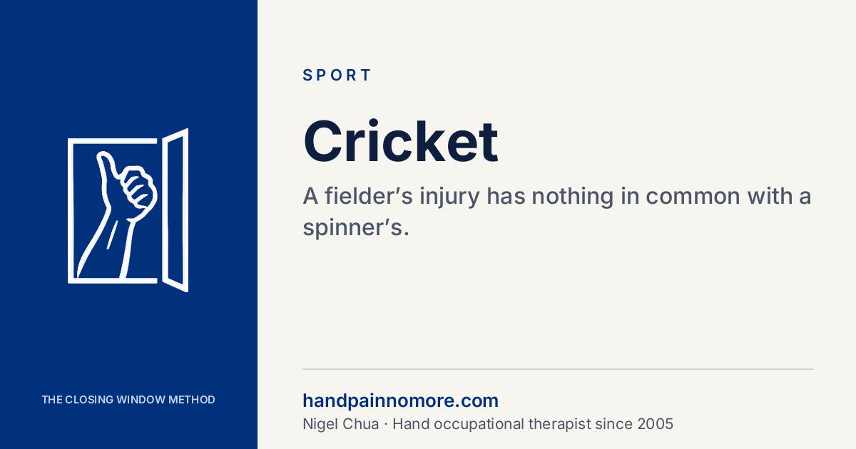 Cricket: Fielding, Bowling and Batting Hand Injuries
