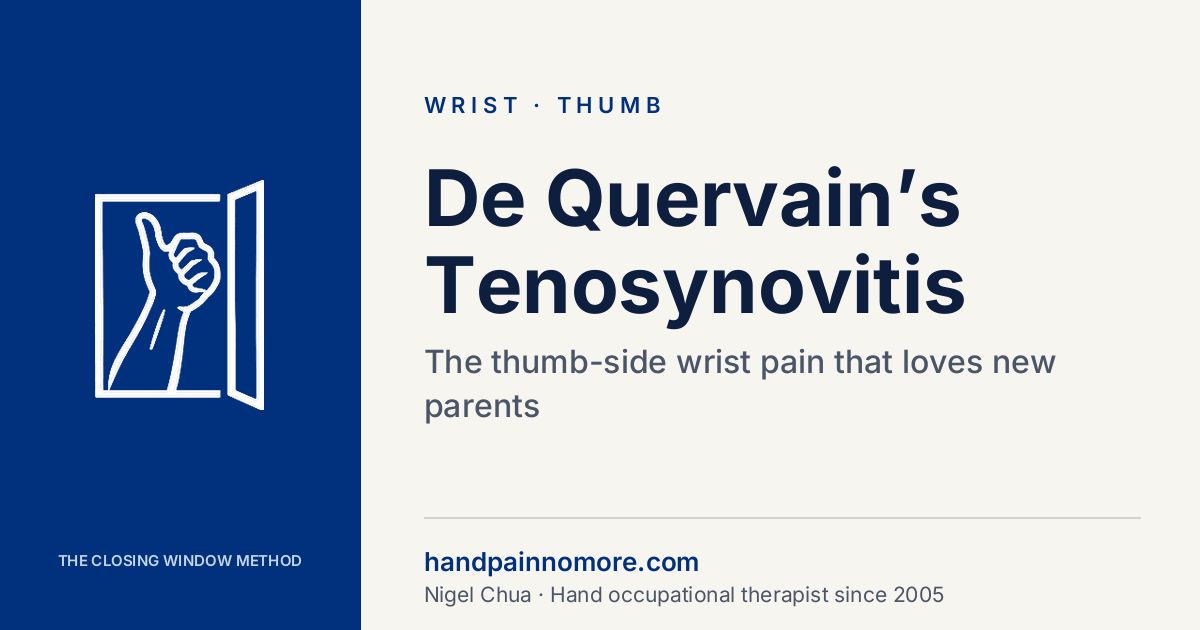 De Quervain's tenosynovitis symptoms, splint, prognosis and recovery