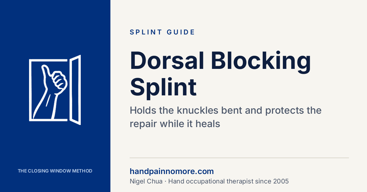Dorsal Blocking Splint After Flexor Tendon Repair