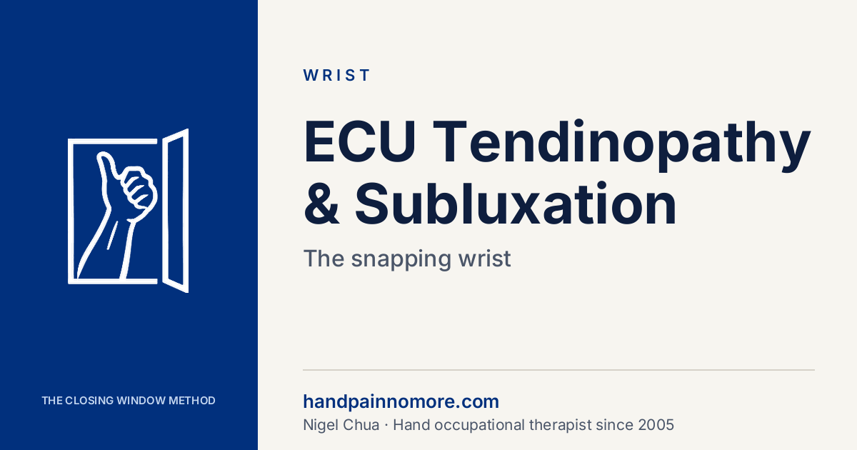 ECU Tendinopathy & Subluxation: The Snapping Wrist