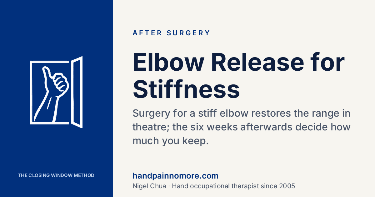 Elbow Release for Stiffness: The Six Weeks That Decide It