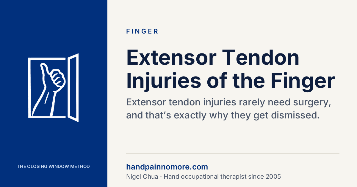 Extensor Tendon Injuries of the Finger: Tight Deadlines