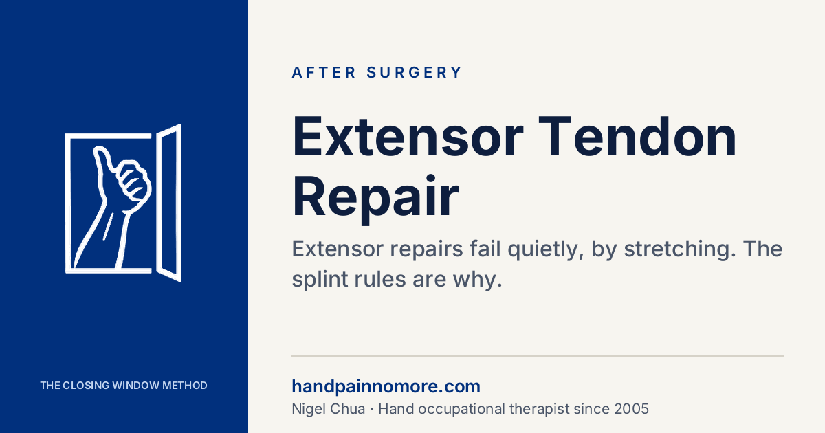 Extensor Tendon Repair: Recovery & the Extensor Lag