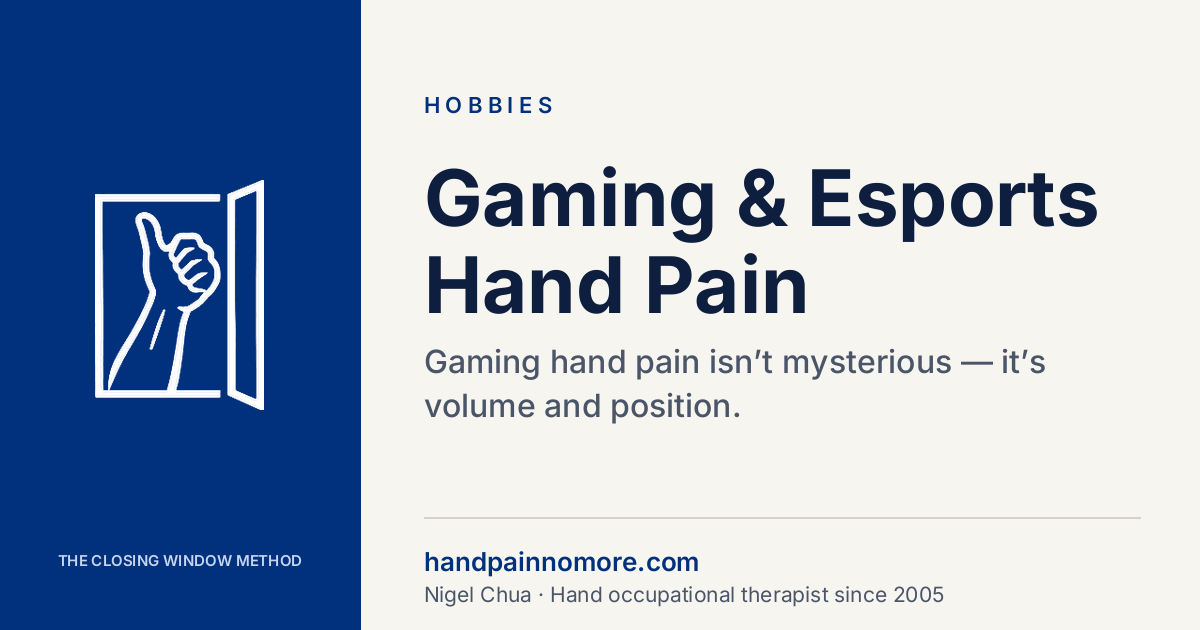 Gaming and Esports Hand and Wrist Pain: What Helps