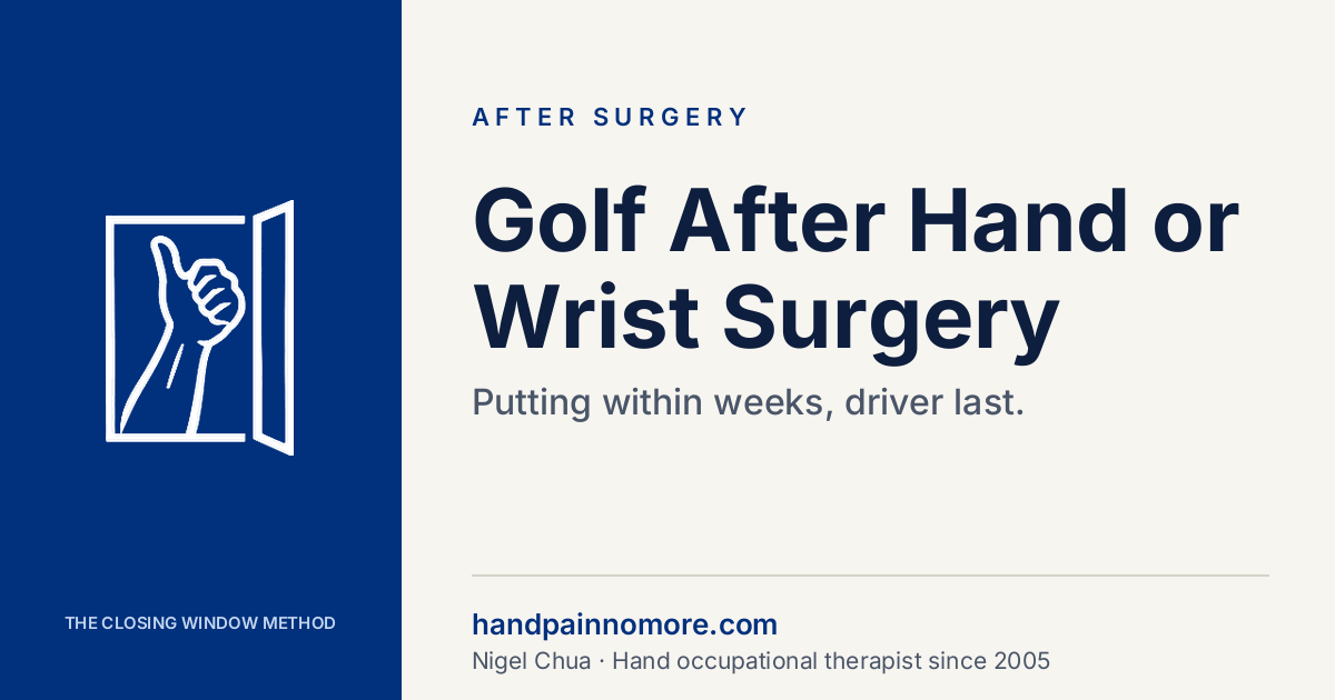 Golf After Hand or Wrist Surgery: When and How