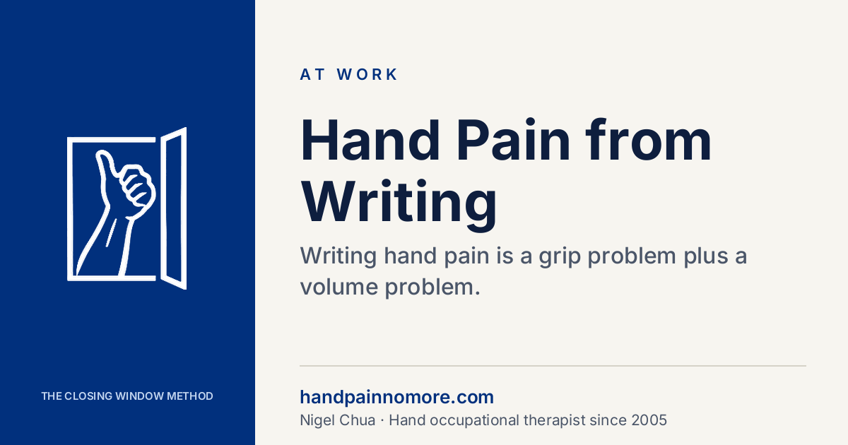 Hand Pain from Writing: Students, Tutors and Note-Takers