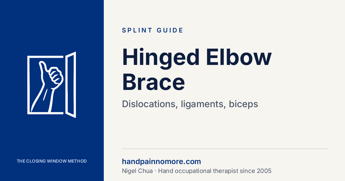 Hinged Elbow Brace: Dislocations, Ligaments, Biceps