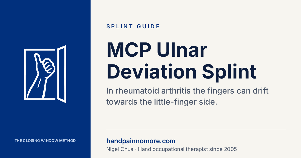 MCP Ulnar Deviation Splint for Rheumatoid Arthritis