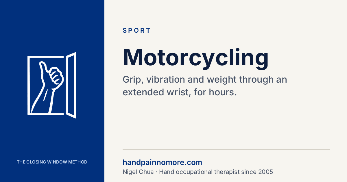Motorcycling: Arm Pump, Numb Hands and Crash Injuries