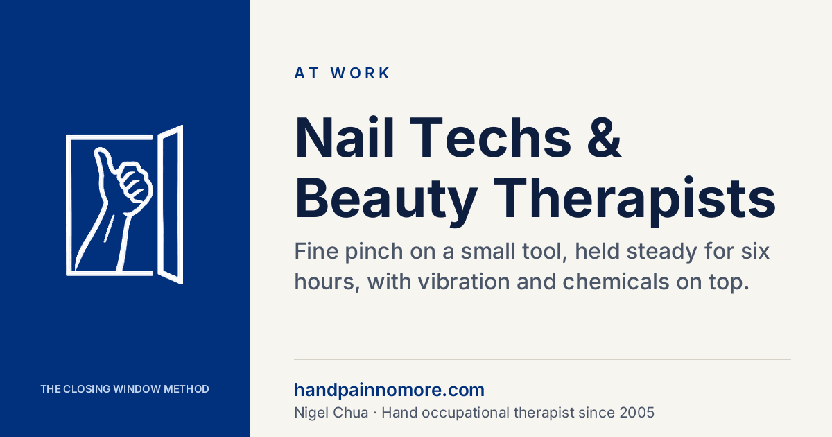 Nail Technicians and Beauty Therapists: Hand and Thumb Pain