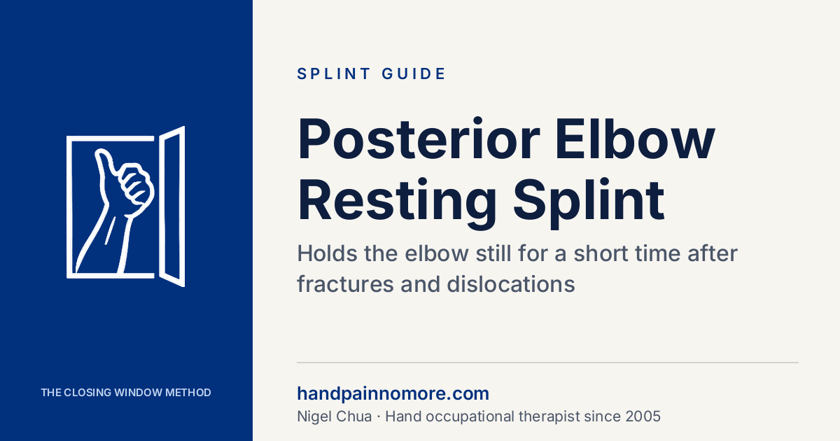 Posterior Elbow Resting Splint After Injury