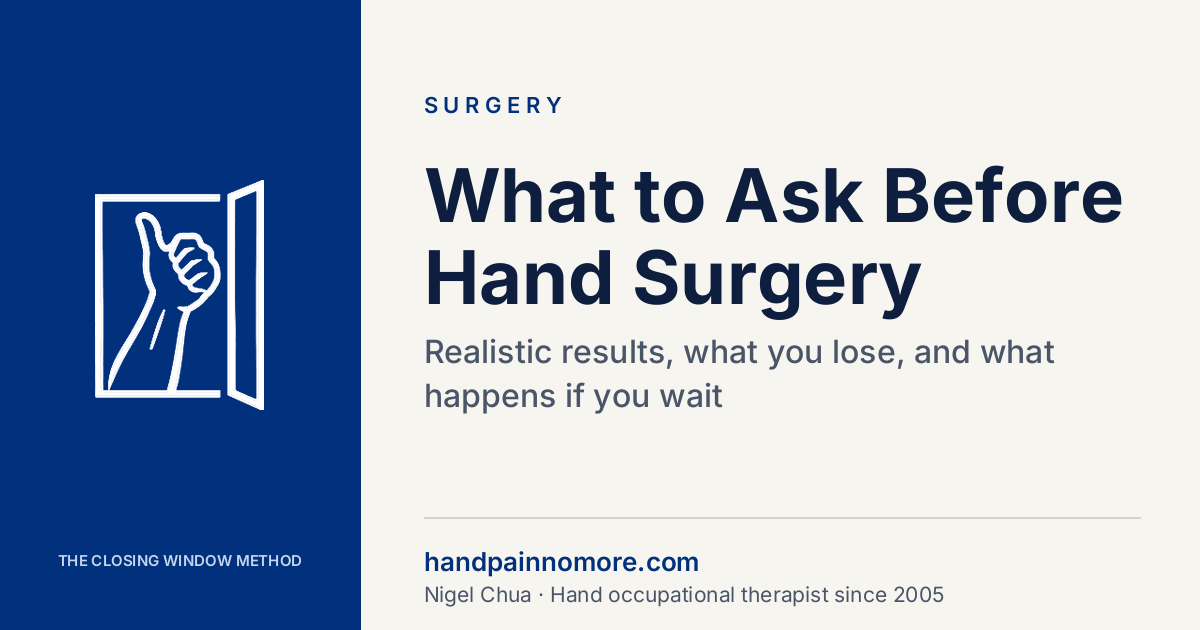 What to Ask Before Hand Surgery