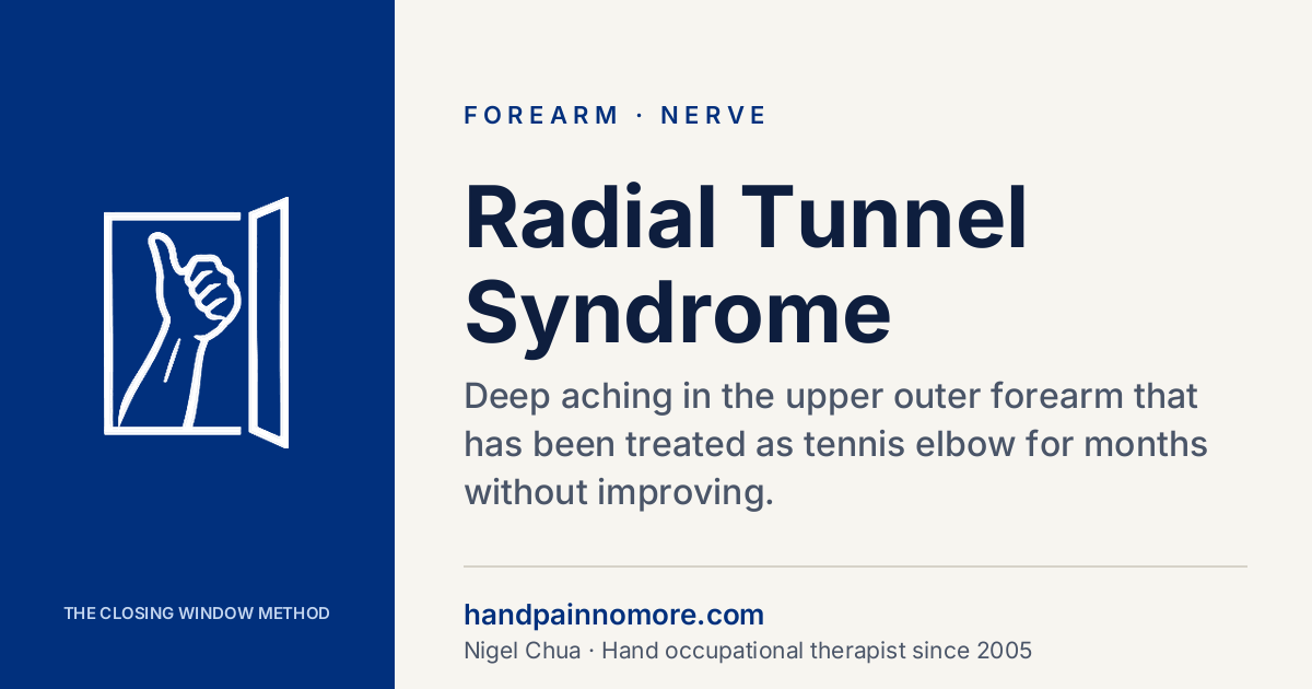 Radial Tunnel Syndrome: The Tennis Elbow That Isn’t