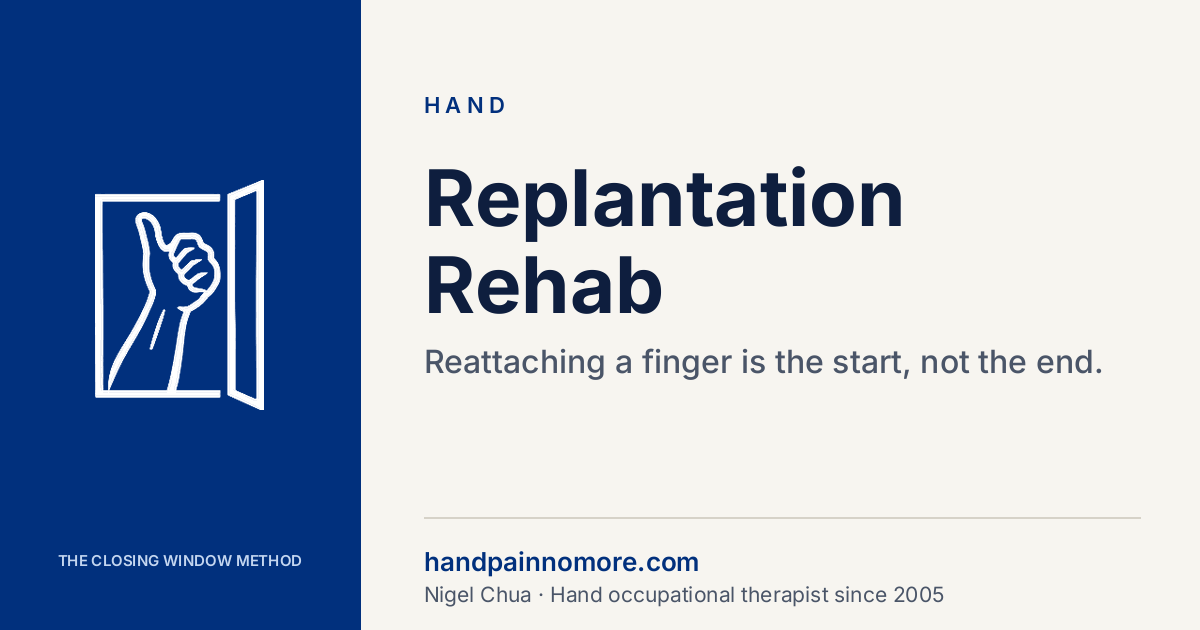 Replantation Rehab: Surviving Is Not the Same as Working