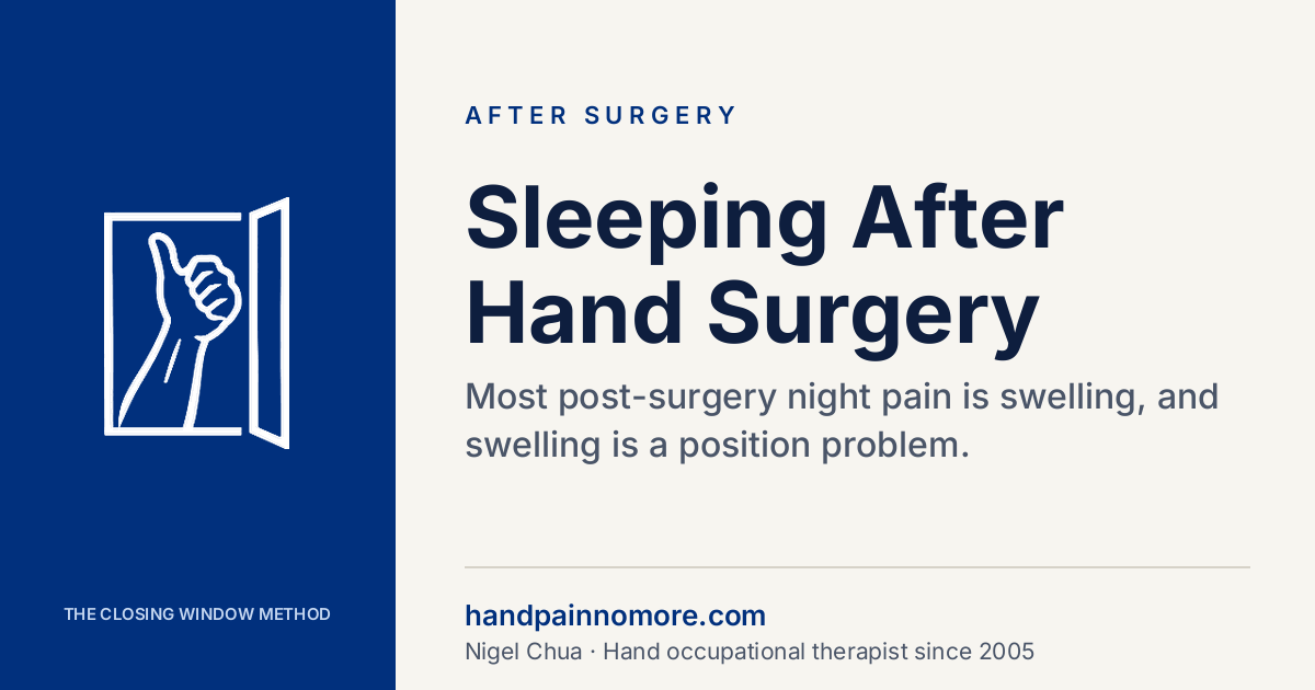 Sleeping After Hand Surgery: What Helps