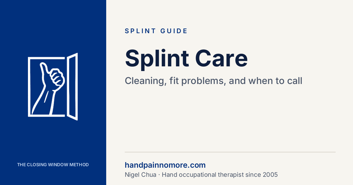 Splint care: how to clean a hand splint, fix fit problems and when to call