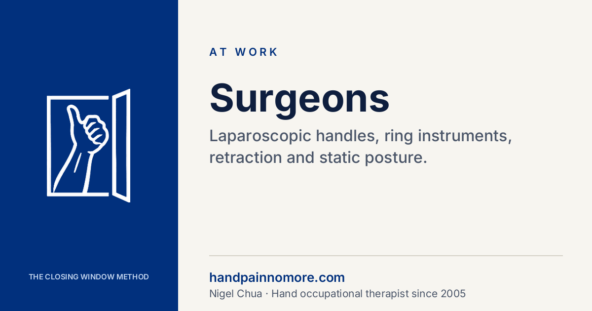 Surgeons: Hand, Thumb and Wrist Pain From Operating