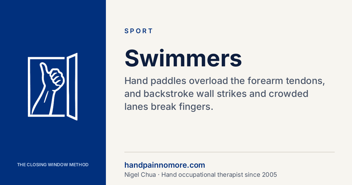 Swimmers: Hand Paddles, Wall Strikes and Wrist Pain