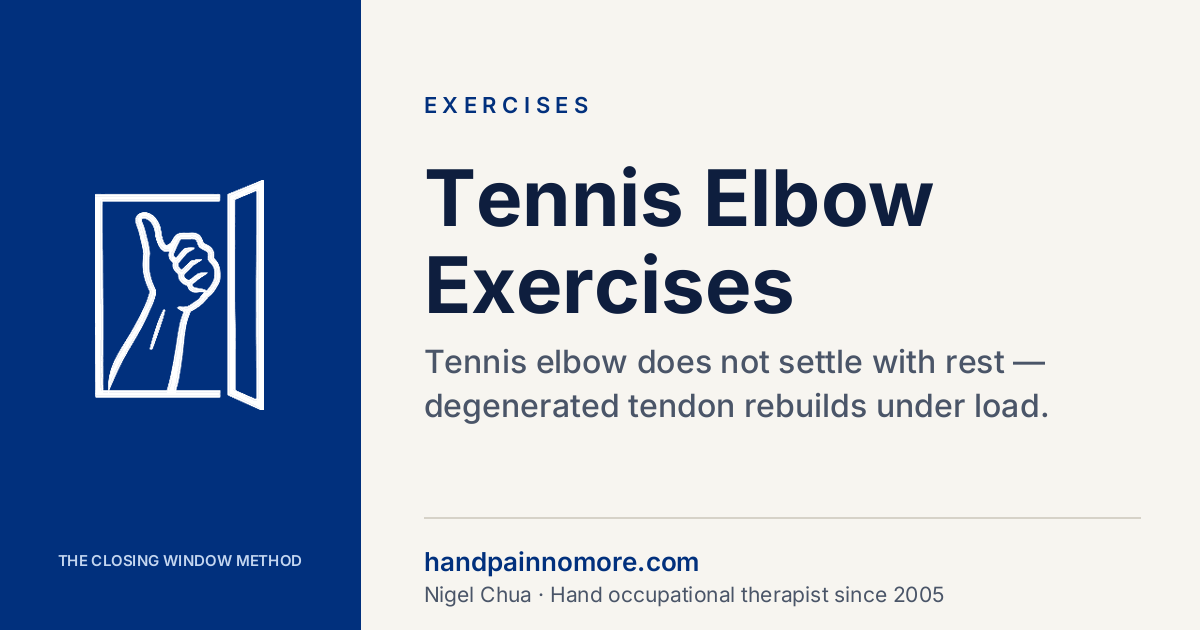 Tennis Elbow Exercises: What Actually Rebuilds the Tendon