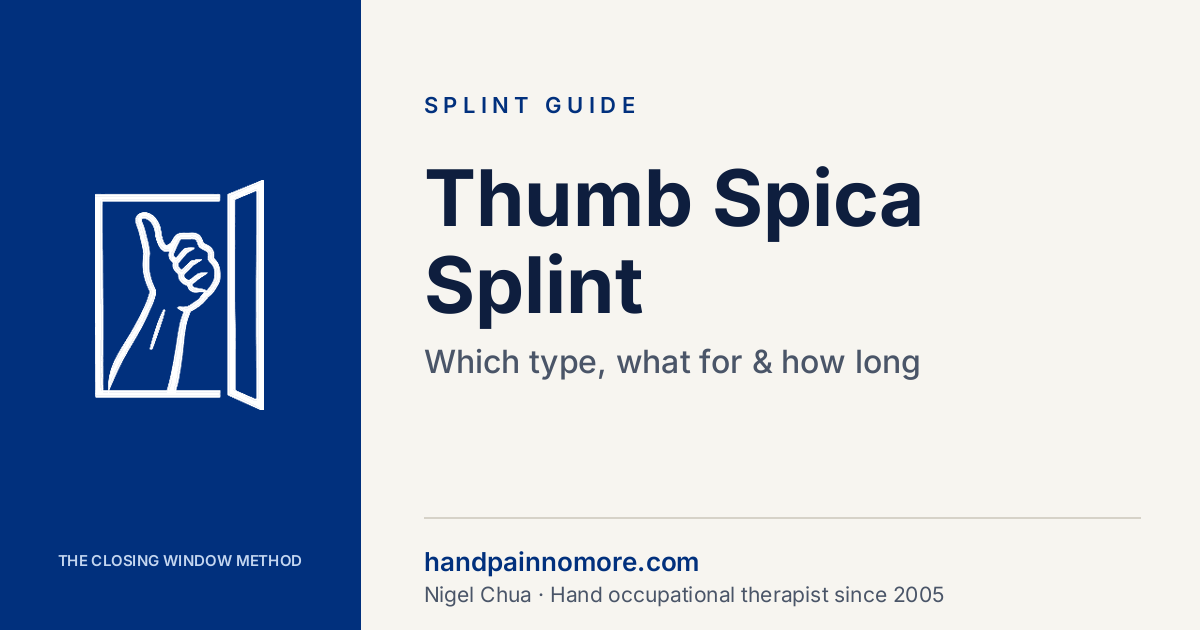 Thumb Spica Splint: Which Type, What For & How Long