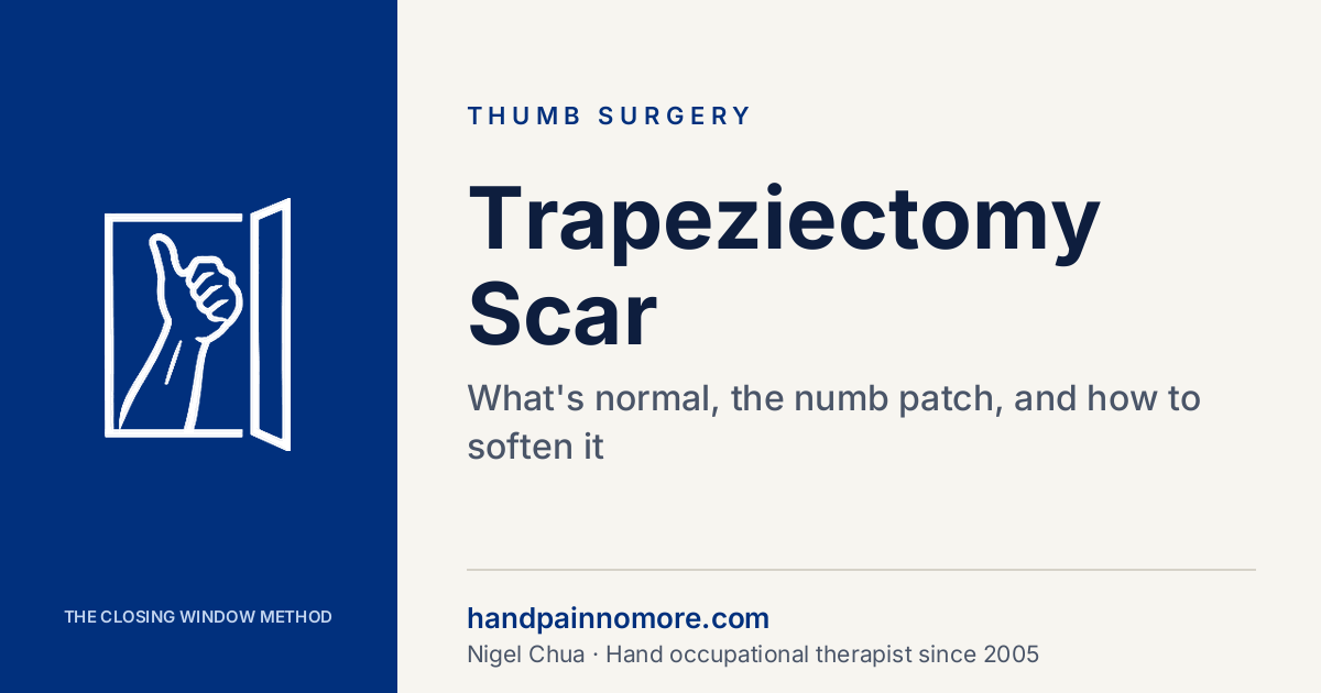 Trapeziectomy Scar: What’s Normal, the Numb Patch and How to Soften It