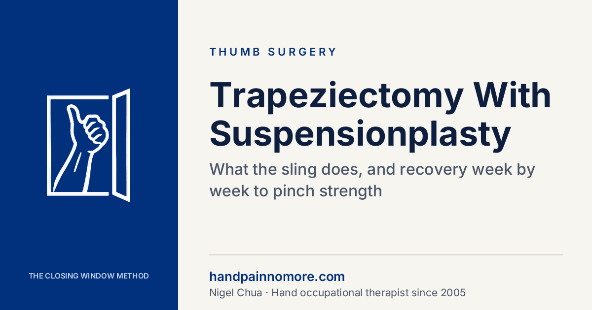 Trapeziectomy With Suspensionplasty: What the Sling Does and Recovery Week by Week