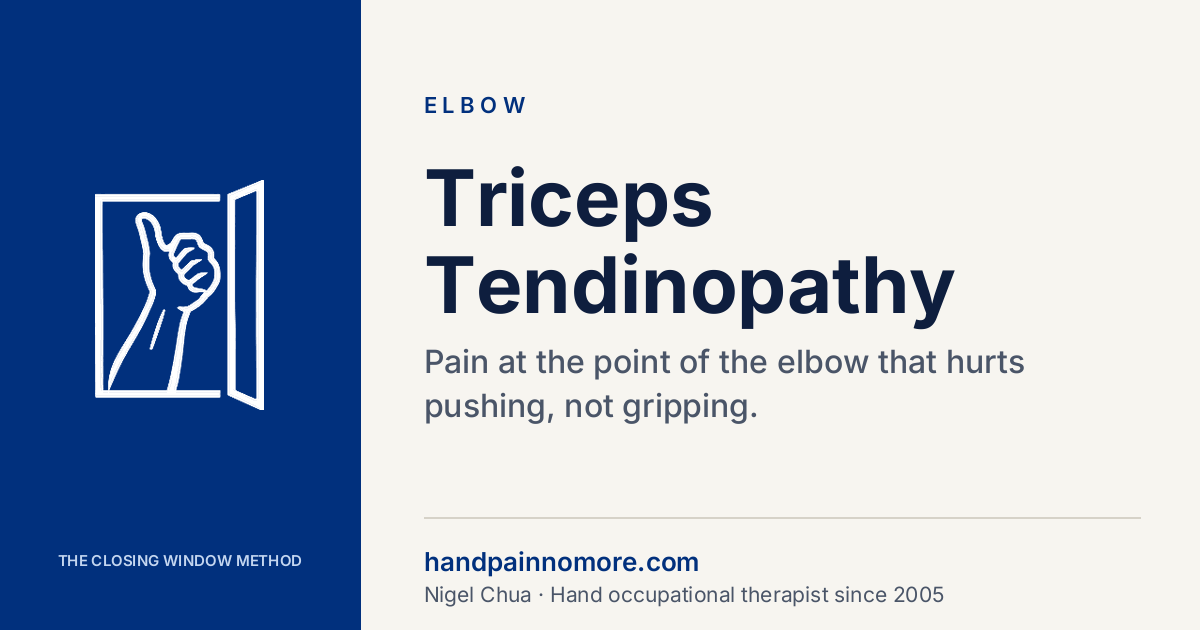 Triceps Tendinopathy: Elbow Pain When You Push