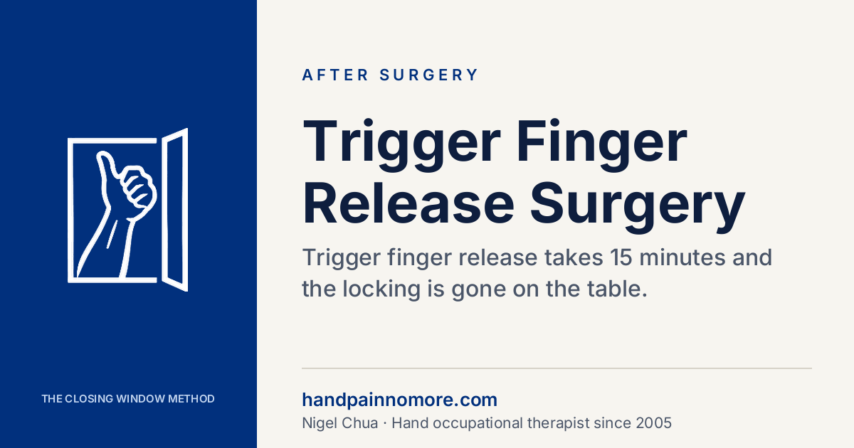 Trigger Finger Release Surgery: Recovery Week by Week