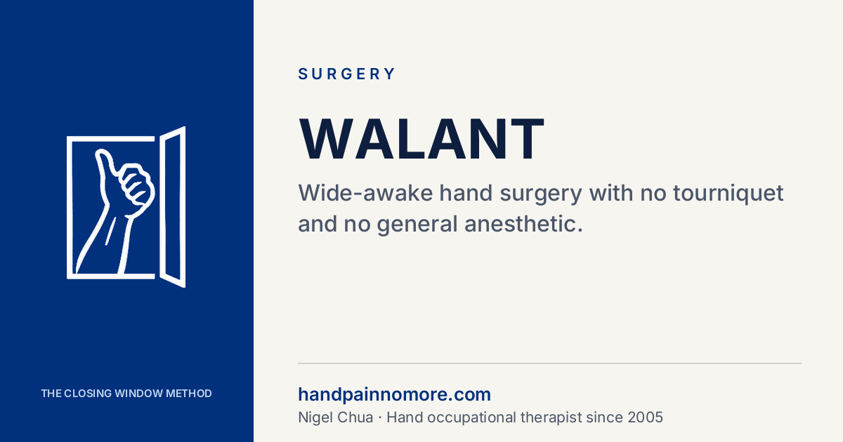 WALANT: Wide-Awake Hand Surgery, Explained