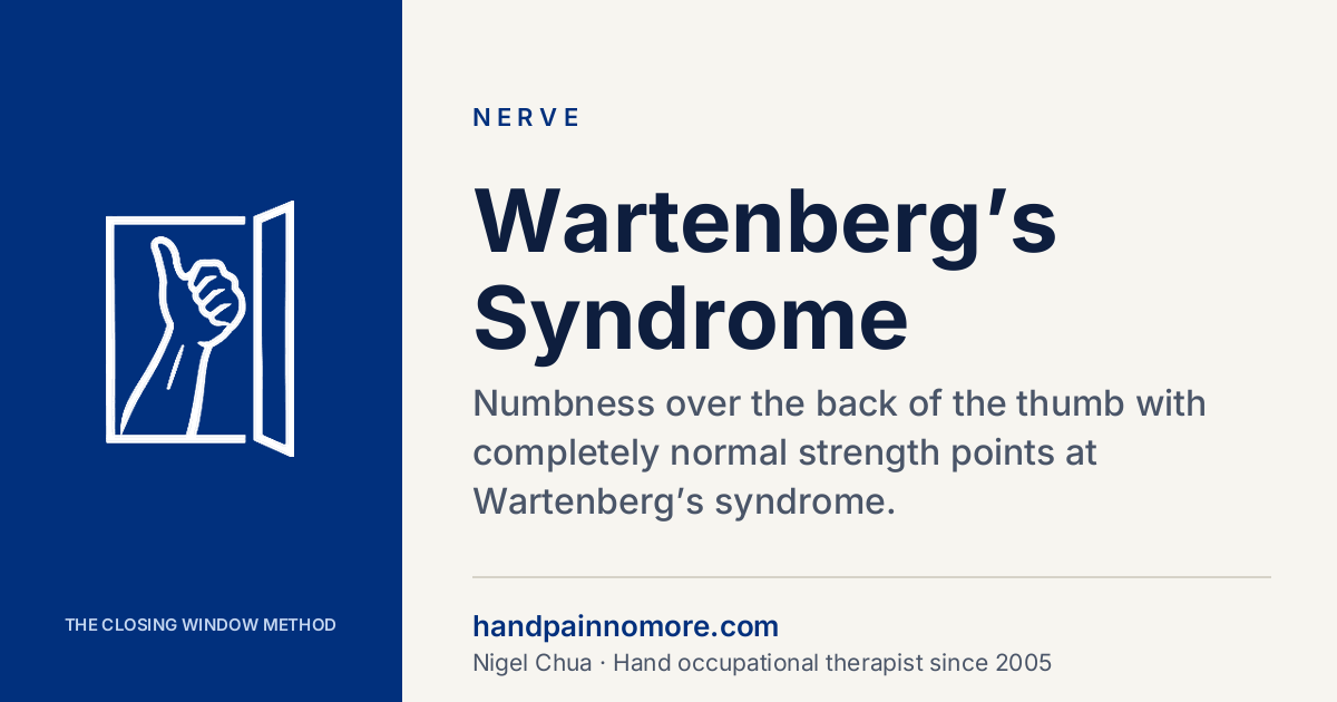Wartenberg’s Syndrome: Numbness on the Back of the Thumb