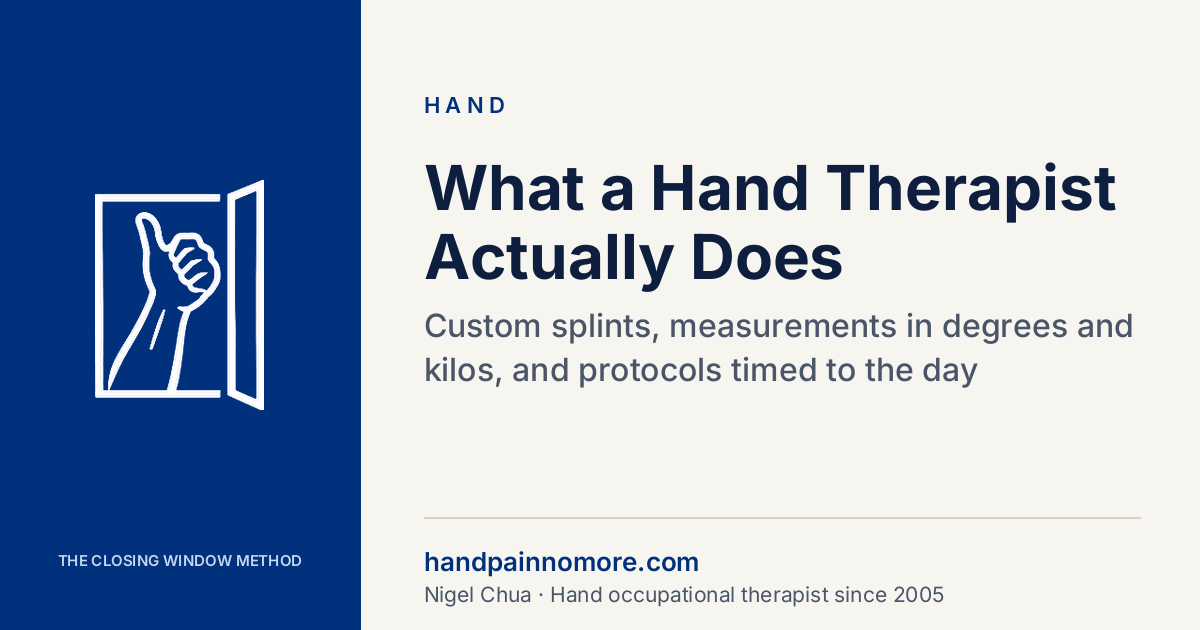 What a Hand Therapist Actually Does (and When You Need One)