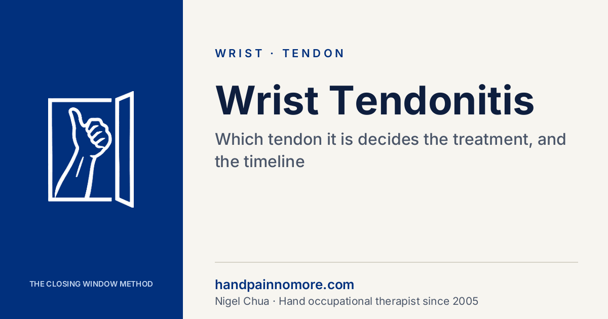 Wrist tendonitis: which tendon is involved and how it's treated